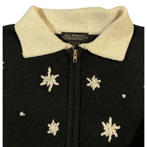 All Points Women's Snowmen Full Zip Cardigan SIZE-LARGE - Picture 6 of 8